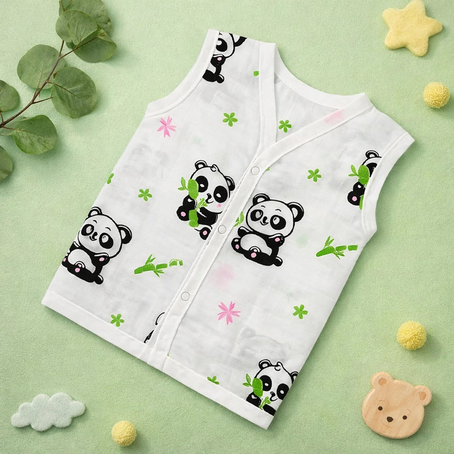 Muslin Baby Jhabla Pack of 3 | Soft Sleeveless Vest for Newborn & Infants (0-12 Months)