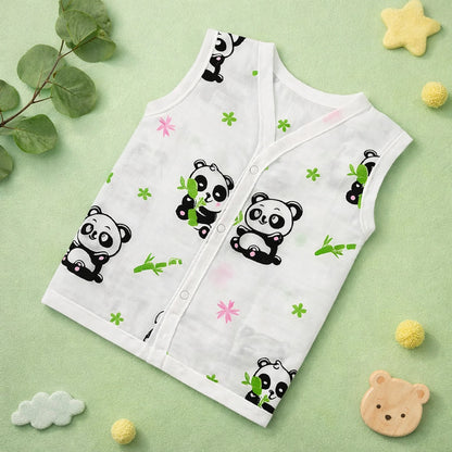 Muslin Baby Jhabla Pack of 3 | Soft Sleeveless Vest for Newborn & Infants (0-12 Months)