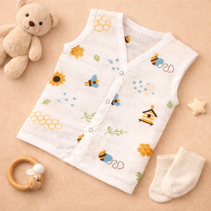 Muslin Cotton Baby Jabla Set | Pack of 3 | 0-3 Months