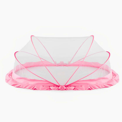 TiniTot Baby Mosquito Net | Foldable 360° Protection | No Zip No Hook | 0-24 Months | Pink