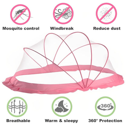 TiniTot Baby Mosquito Net | Foldable 360° Protection | No Zip No Hook | 0-24 Months | Pink