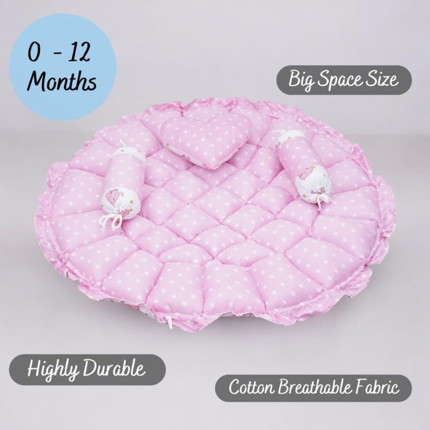 Tinitot Baby Reversible Cotton Bedding Set with Mosquito Net | 0-12 Months