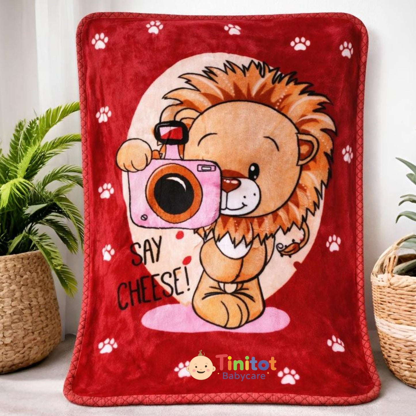 Tinitot Baby Blanket Super Soft Flannel Fleece Cartoon Print | Warm & Cozy Newborn Blanket | Lightweight All Season | Crib, Bed & Travel Use | 0–3 Years