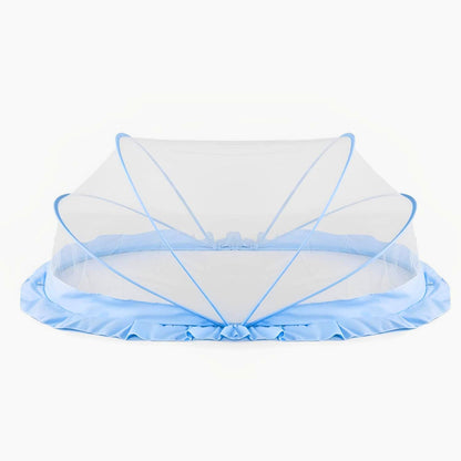 TiniTot Baby Mosquito Net | Foldable 360° Protection | No Zip No Hook | 0-24 Months | Blue