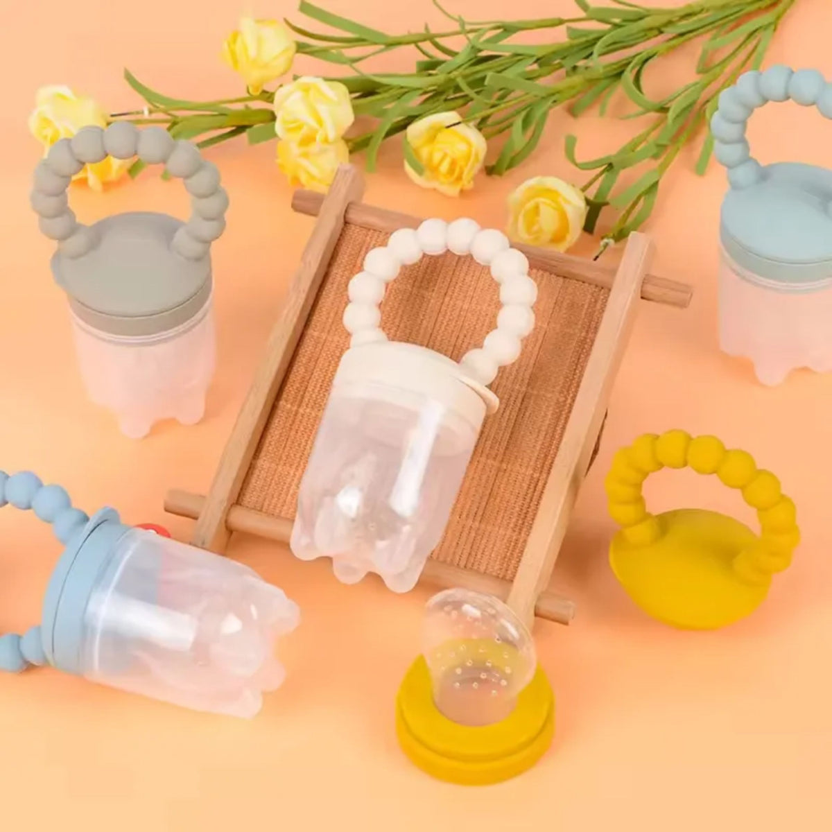 Silicone Fruit Feeder & Teether for Babies | 3 Mesh Sizes Included