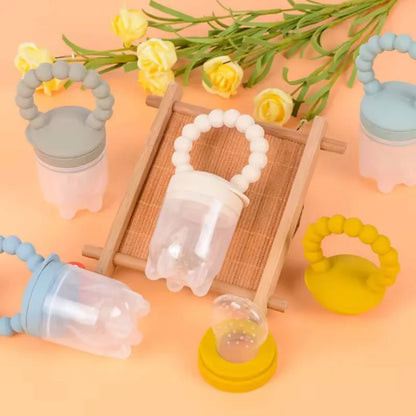 Silicone Fruit Feeder & Teether for Babies | 3 Mesh Sizes Included