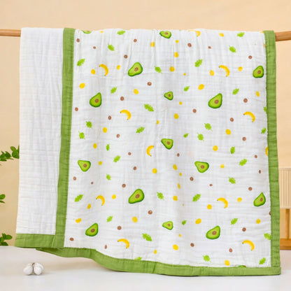6 Layer Muslin Baby Blanket 100% Cotton, 110x110 cm, Soft Breathable Newborn Blanket, Lightweight Summer Swaddle for Babies