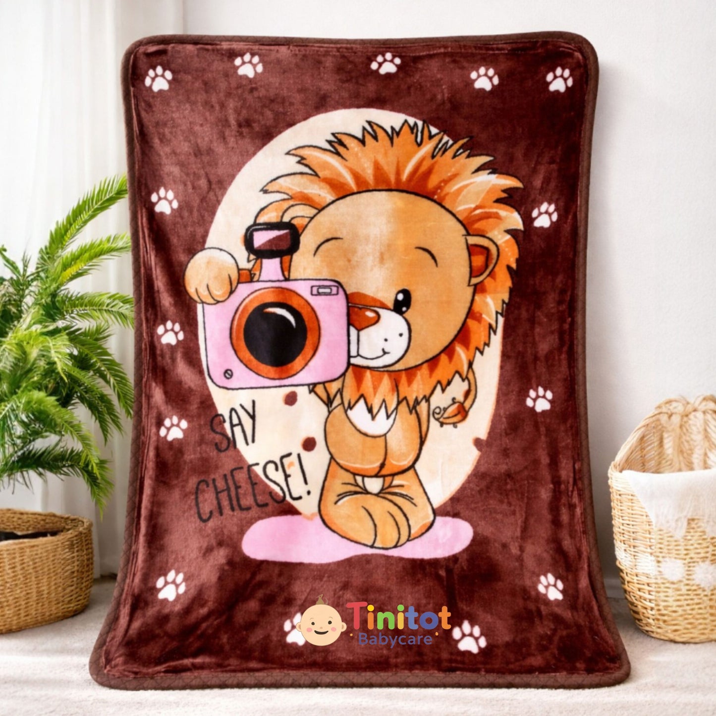 Tinitot Baby Blanket Super Soft Flannel Fleece Cartoon Print | Warm & Cozy Newborn Blanket | Lightweight All Season | Crib, Bed & Travel Use | 0–3 Years