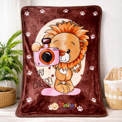 Tinitot Baby Blanket Super Soft Flannel Fleece Cartoon Print | Warm & Cozy Newborn Blanket | Lightweight All Season | Crib, Bed & Travel Use | 0–3 Years