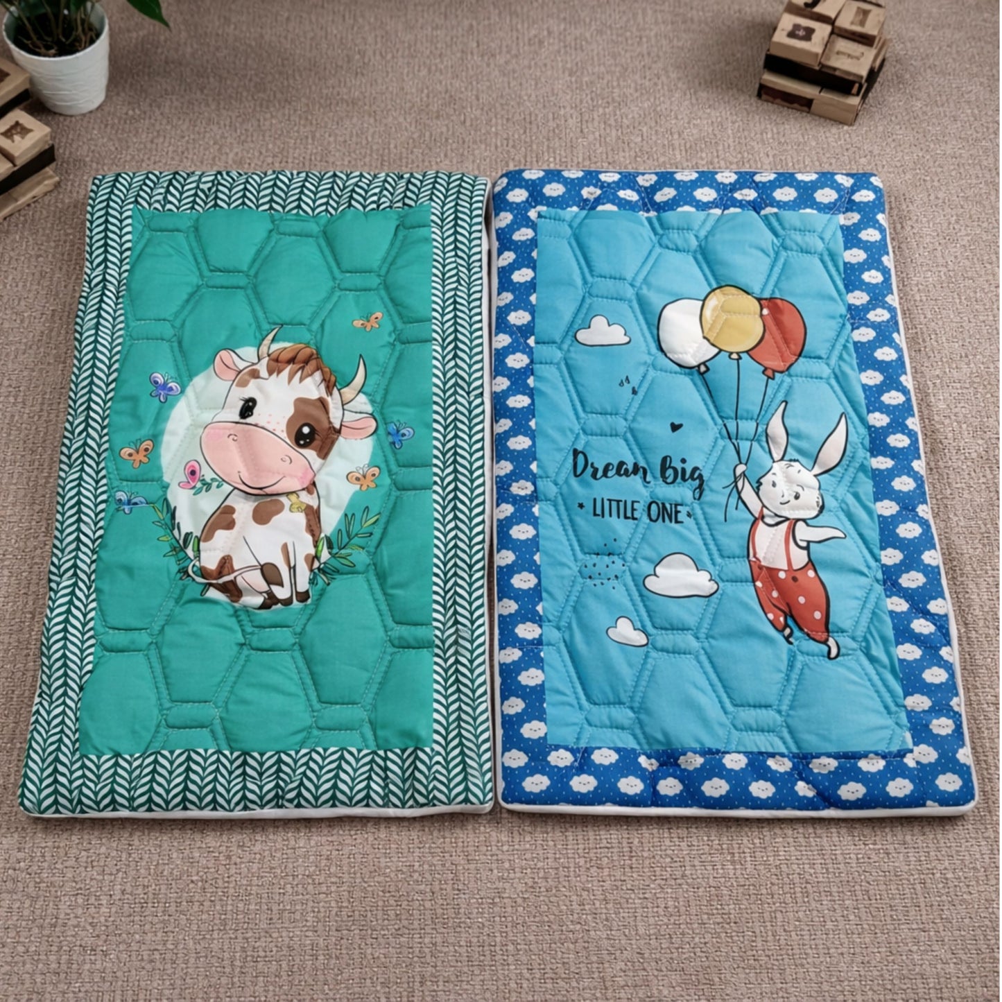 Baby Mattress | Baby Play Mat | Quilted Baby Bedding | 0-12 Months | Pack of 2