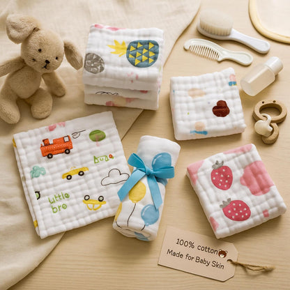 6 Layer Muslin Baby Face Towel / Wash Cloth/  Muslin Napkins