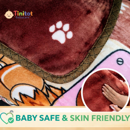 Tinitot Baby Blanket Super Soft Flannel Fleece Cartoon Print | Warm & Cozy Newborn Blanket | Lightweight All Season | Crib, Bed & Travel Use | 0–3 Years