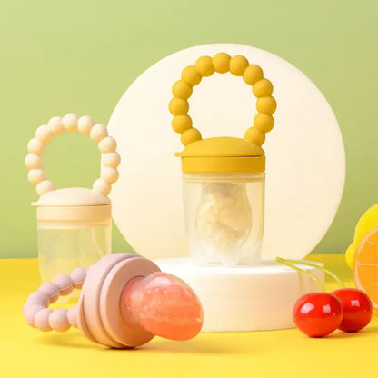 Silicone Fruit Feeder & Teether for Babies | 3 Mesh Sizes Included