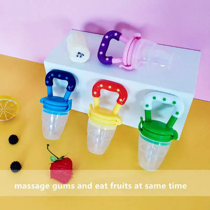 Baby Fruit Feeder Pacifier with 3 Silicone Nipple Sizes – Pack of 2