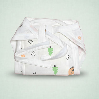 TiniTot Muslin Cloth Nappy | Langot - Pack of 3 | Washable & Reusable