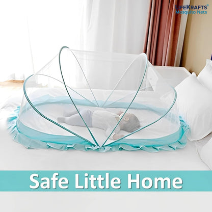 TiniTot Baby Mosquito Net | Foldable 360° Protection | No Zip No Hook | 0-24 Months | Mint Green