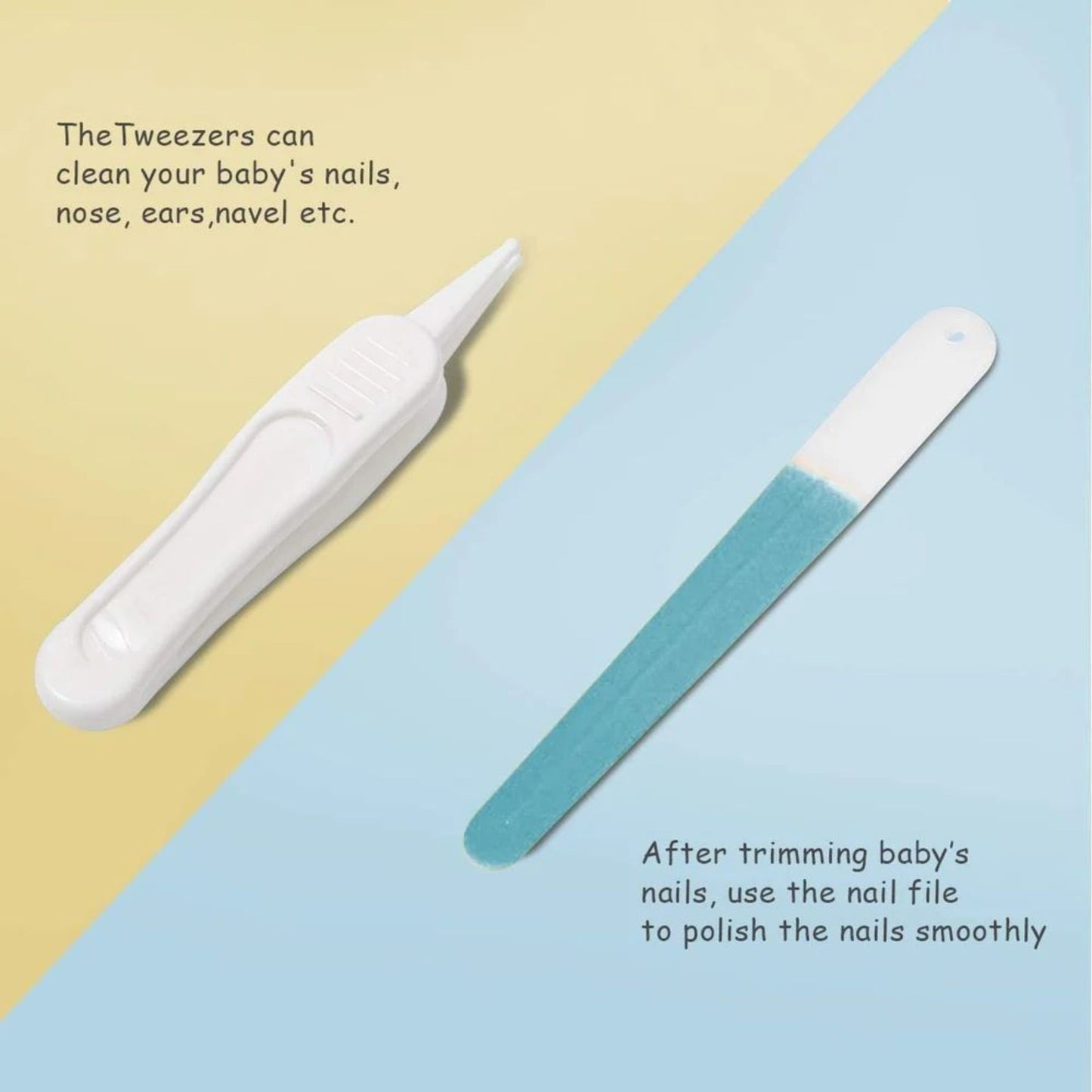 TiniTot Baby Nail Cutter Set | 4-in-1 Nail Care Kit | Scissors, Clipper, File & Tweezers | Newborn to Toddler | Blue