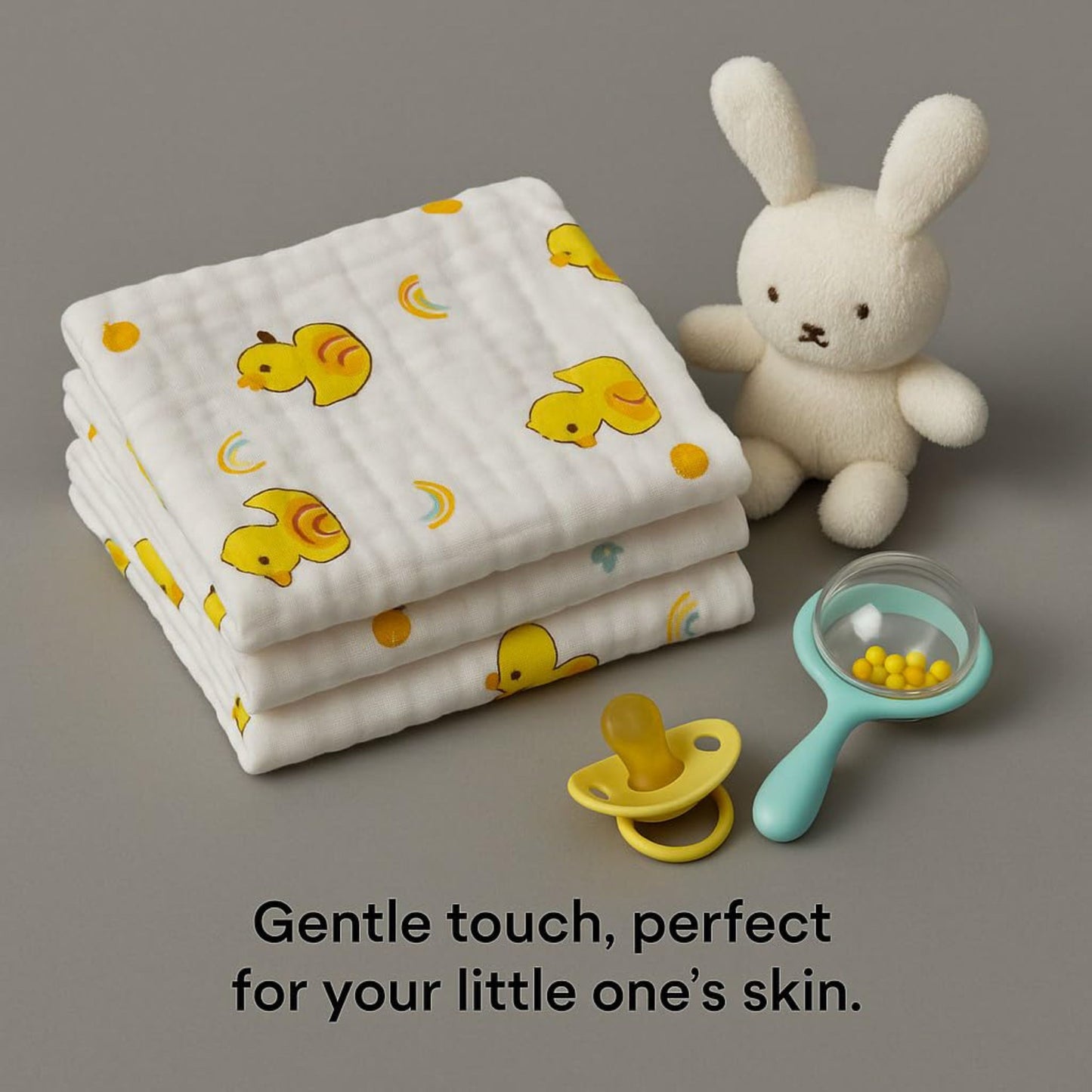 TiniTot 6 Layer Muslin Baby Face Towel | Wash Cloth & Burp Cloth | Pack of 5 | Multicolor Prints