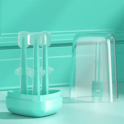 Toothbrush 3 Pc Set – 100% Soft Silicone (Newborn to Toddler)