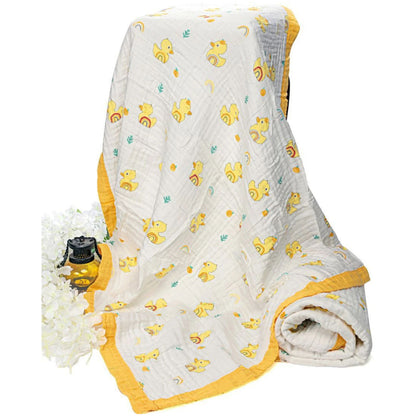 6 Layer Muslin Baby Blanket 100% Cotton, 110x110 cm, Soft Breathable Newborn Blanket, Lightweight Summer Swaddle for Babies
