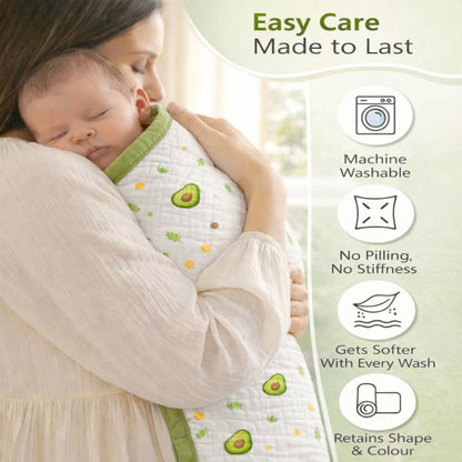 6 Layer Muslin Baby Blanket 100% Cotton, 110x110 cm, Soft Breathable Newborn Blanket, Lightweight Summer Swaddle for Babies