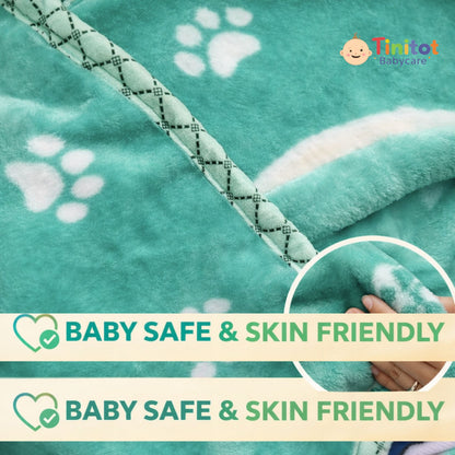 Cartoon Animal Printed Baby Blanket | Soft Fleece | 80x110 cm | 0-2 Years