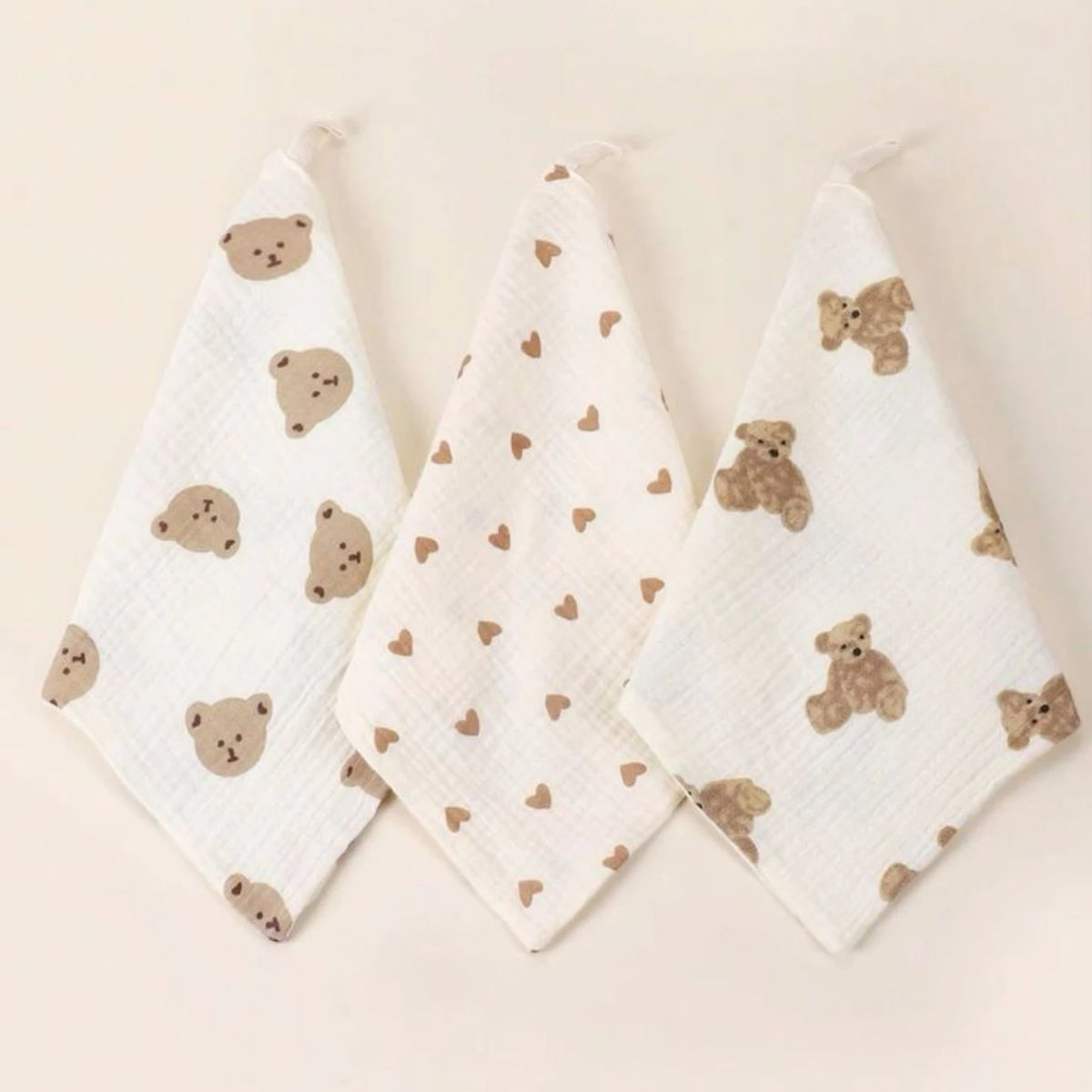 TiniTot Muslin Baby Face Towel | Pack of 3 | Soft 6-Layer Cotton Washcloth for Newborns