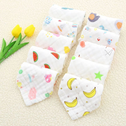 TiniTot Muslin Baby Face Towel | Pack of 3 | Soft 6-Layer Cotton Washcloth for Newborns
