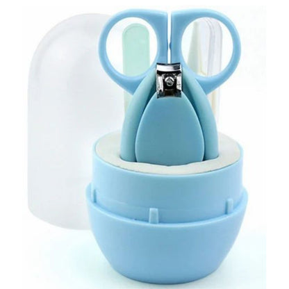 TiniTot Baby Nail Cutter Set | 4-in-1 Nail Care Kit | Scissors, Clipper, File & Tweezers | Newborn to Toddler | Blue