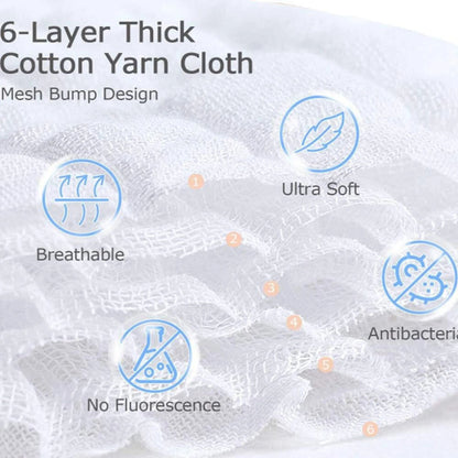 6 Layer Muslin Baby Blanket 100% Cotton, 110x110 cm, Soft Breathable Newborn Blanket, Lightweight Summer Swaddle for Babies