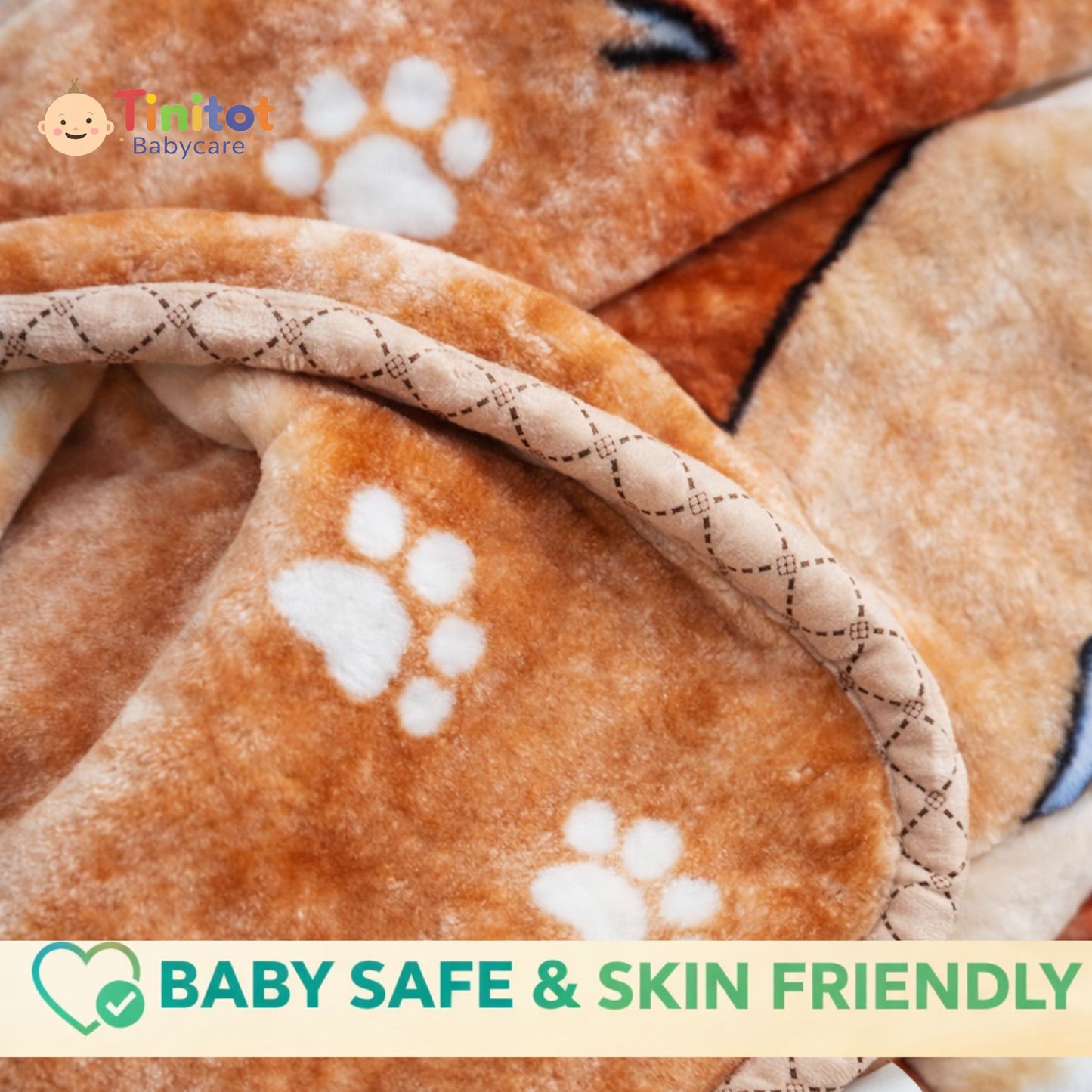 Tinitot Baby Blanket for Newborn | Soft Baby Blanket 0-2 Years | Lion Print Fleece Blanket (80x110 cm)