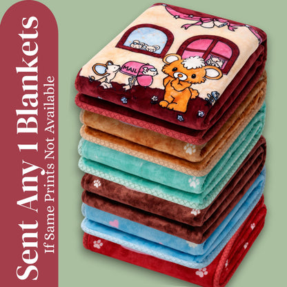Tinitot Baby Blanket Super Soft Flannel Fleece Cartoon Print | Warm & Cozy Newborn Blanket | Lightweight All Season | Crib, Bed & Travel Use | 0–3 Years