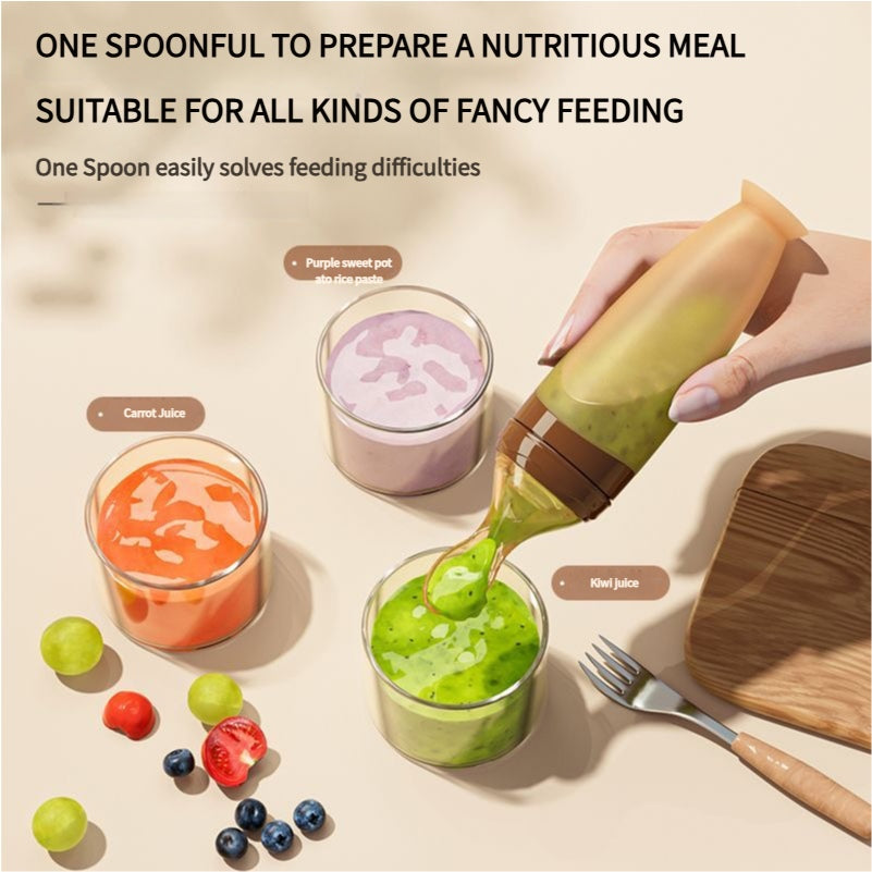 Silicone Baby Spoon Feeder – Squeeze Bottle with Soft Spoon Tip