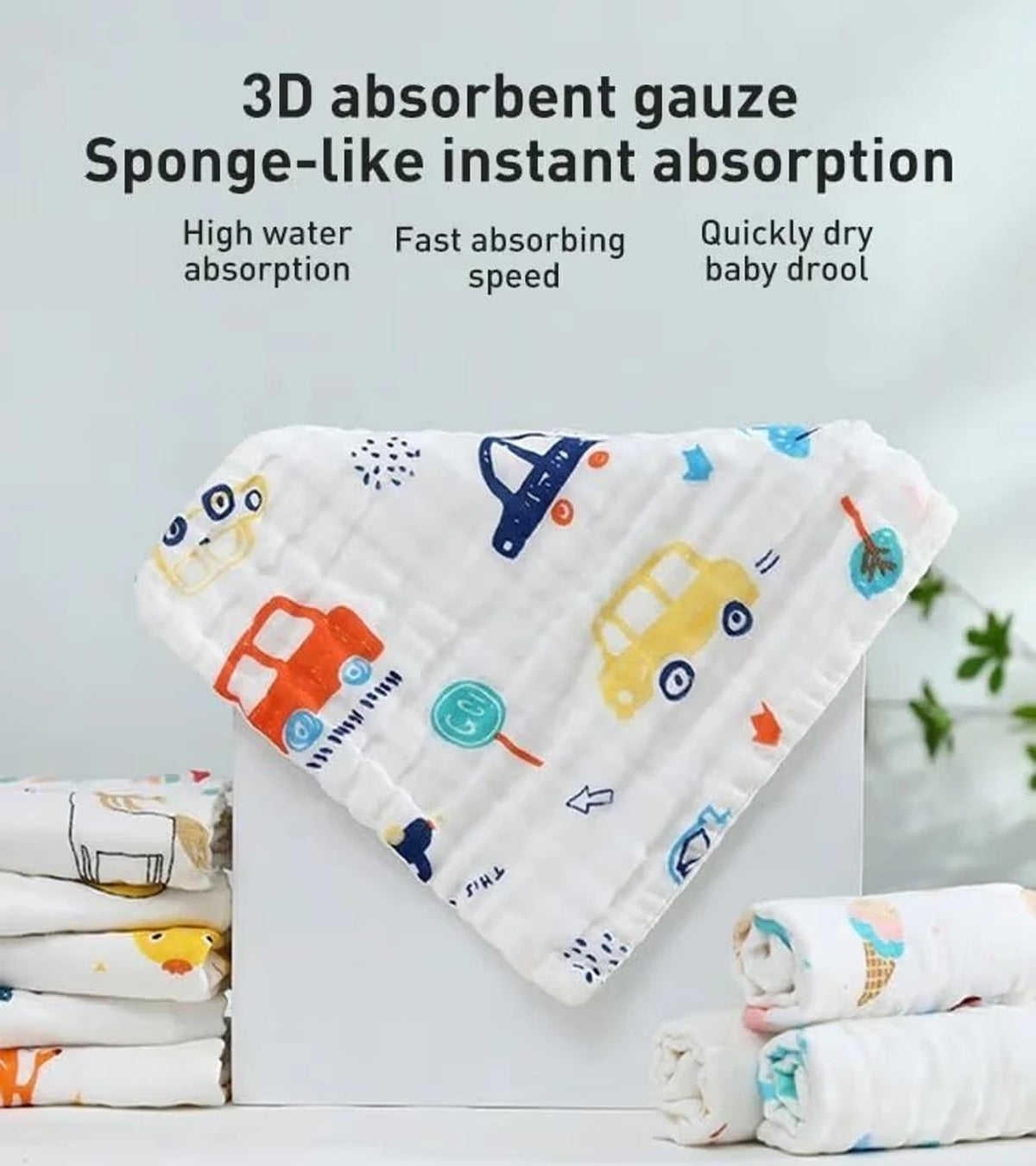 6 Layer Muslin Baby Face Towel / Wash Cloth/  Muslin Napkins