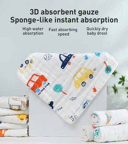 6 Layer Muslin Baby Face Towel / Wash Cloth/  Muslin Napkins