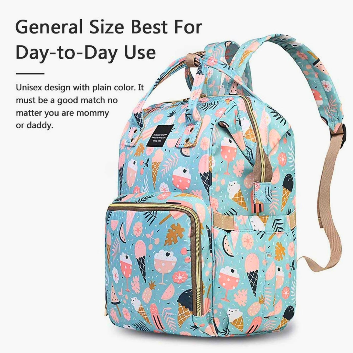 Diaper Backpack for Moms | Insulated Bottle Pockets | Waterproof | Large Capacity