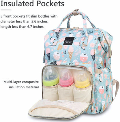 Diaper Backpack for Moms | Insulated Bottle Pockets | Waterproof | Large Capacity