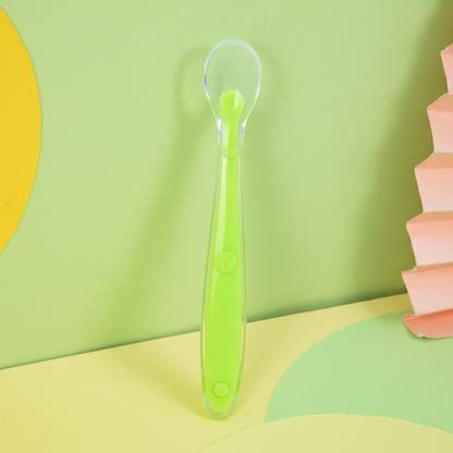 Silicone Baby Feeding Spoon – Green | 100% Food Grade Silicone (Pack of 1)