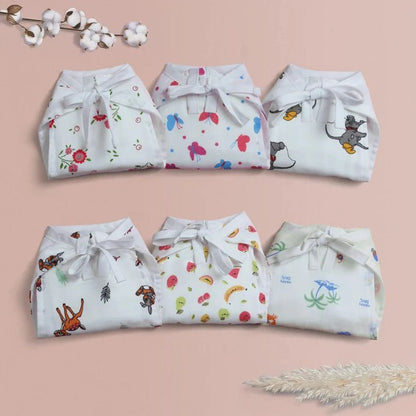 Muslin Cotton Nappies | Washable & Reusable Baby Nappies Pack of 6