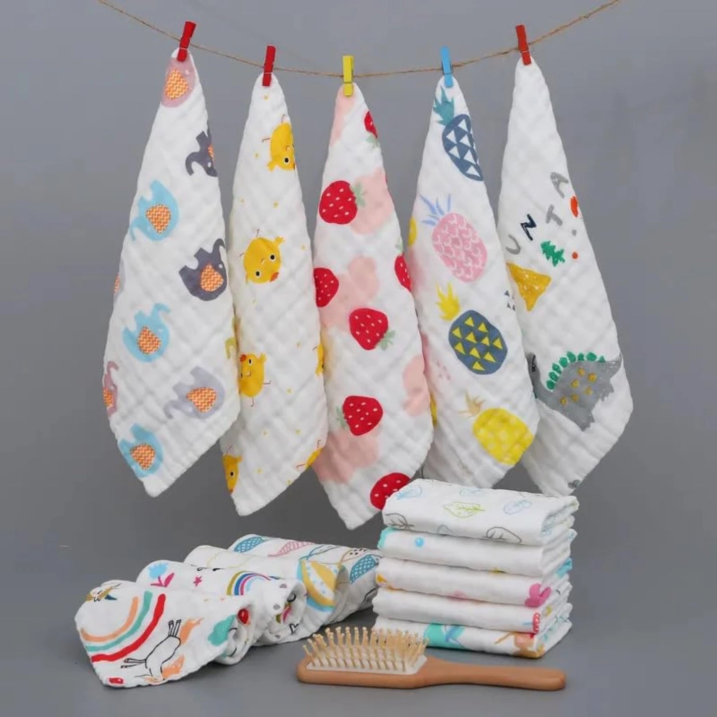 6 Layer Muslin Baby Face Towel / Wash Cloth/  Muslin Napkins
