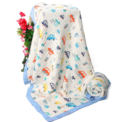 6 Layer Muslin Baby Blanket 100% Cotton, 110x110 cm, Soft Breathable Newborn Blanket, Lightweight Summer Swaddle for Babies