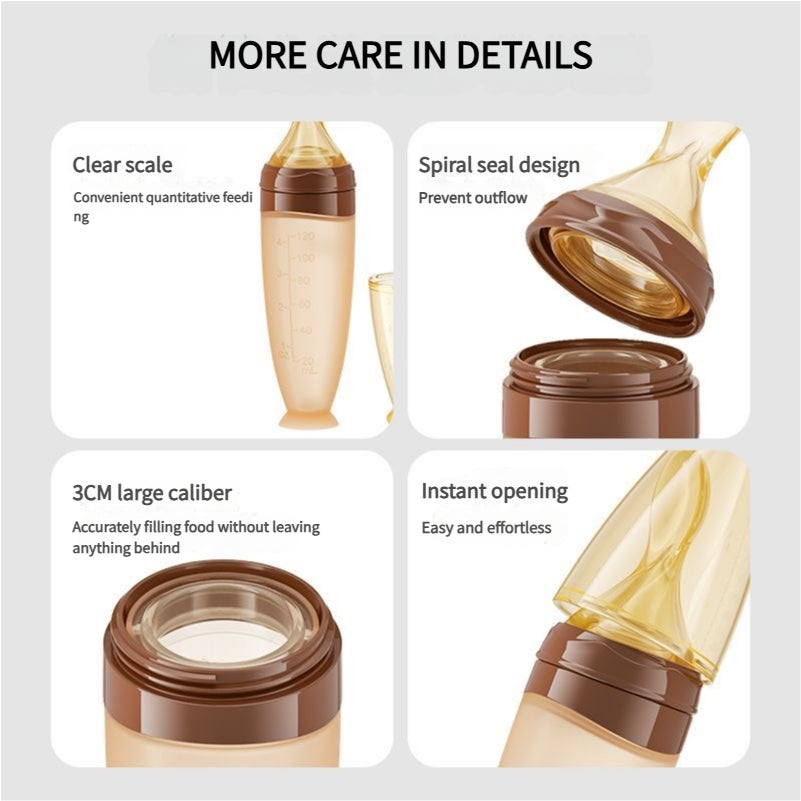 Silicone Baby Spoon Feeder – Squeeze Bottle with Soft Spoon Tip