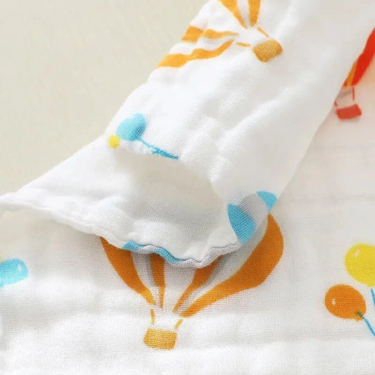 TiniTot 6 Layer Muslin Baby Face Towel | Wash Cloth & Burp Cloth | Pack of 5 | Multicolor Prints