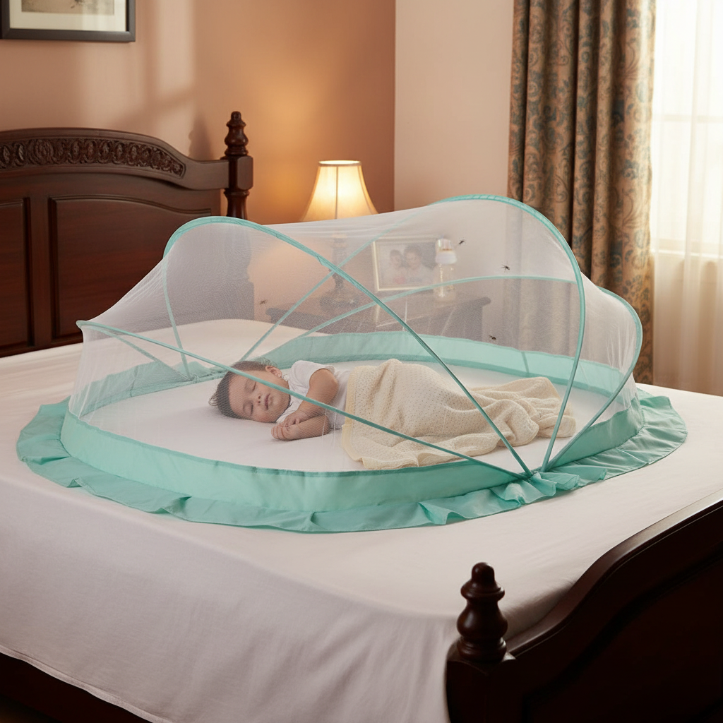 TiniTot Mint Green Mosquito Net - Exact Shape